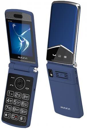 Телефон мобильный MAXVI E11ds Blue-Silver