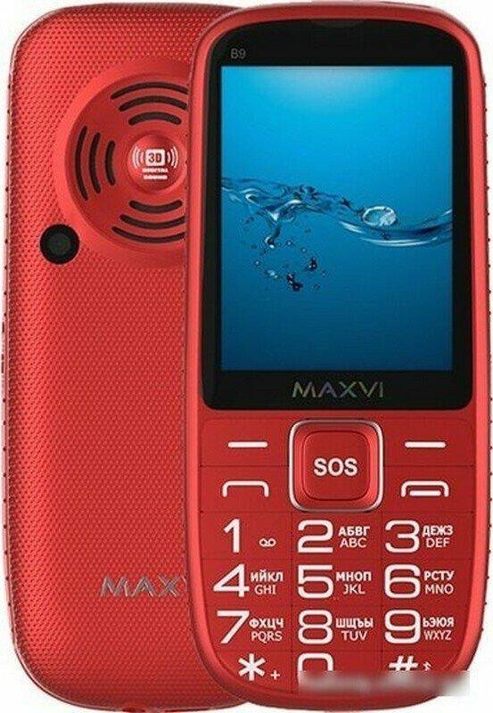 МОБИЛЬНЫЕ ТЕЛЕФОНЫ СТАНДАРТ GSM MAXVI B9 RED (2 SIM)