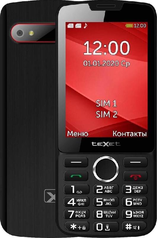 Телефон мобильный TEXET TM-308 Black/Red