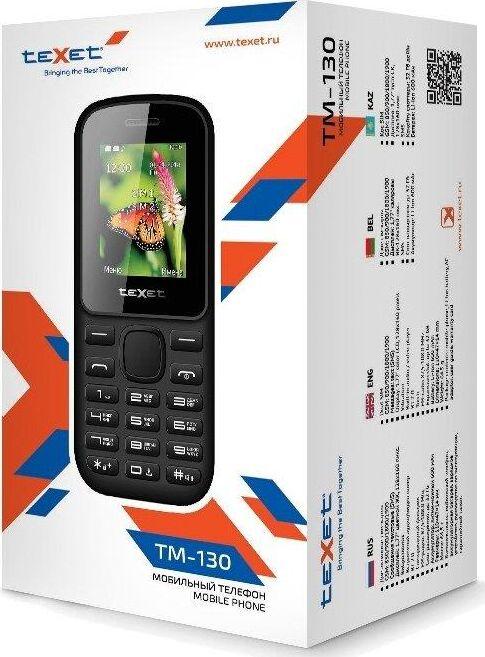Телефон мобильный TEXET TM-130 Black/Red