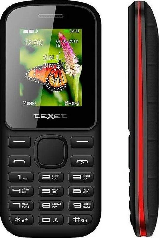 Телефон мобильный TEXET TM-130 Black/Red