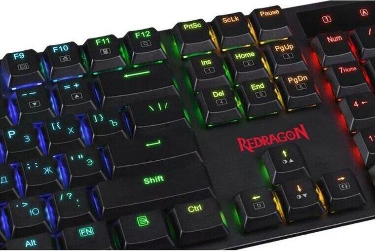 Клавиатура Redragon Apas RGB, тонкая,104 клавиши