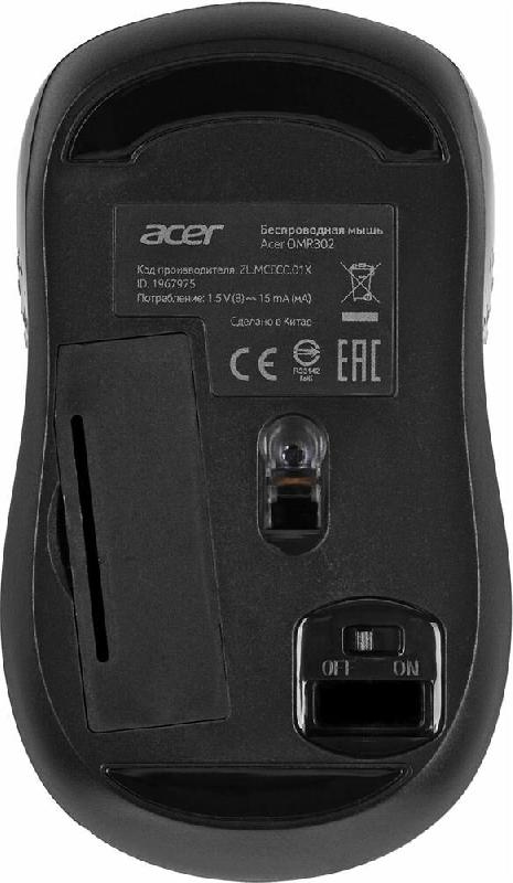 Мышь Acer Мышь OMR302 черный оптическая беспров