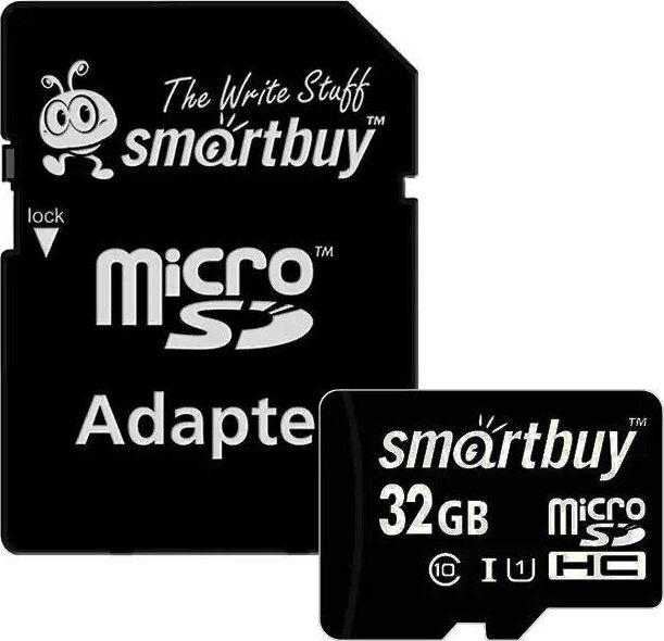 Карта памяти Smartbuy Карта памяти Smartbuy Карта памяти SMARTBUY (SB32GBSDCL10-01LE) MicroSDHC 32GB Class10 LE + адаптер