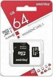 Карта памяти Smartbuy Карта памяти Smartbuy Карта памяти SMARTBUY (SB64GBSDCL10-00) MicroSDXC 64GB Class10 UHS-1