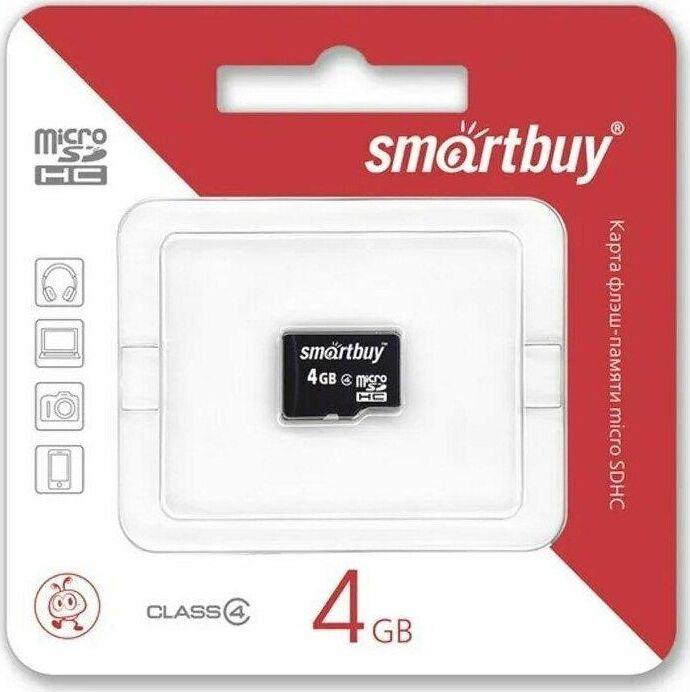 Карта памяти Smartbuy Карта памяти Smartbuy Карта памяти SMARTBUY (SB4GBSDCL4-00) MicroSDHC 4GB Class4