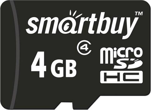 Карта памяти Smartbuy Карта памяти Smartbuy Карта памяти SMARTBUY (SB4GBSDCL4-01) MicroSDHC 4GB Class4 + адаптер