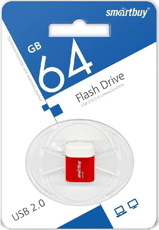 Флешка Smartbuy Флэш-напокитель (SB64GBLARA-R) UFD 2.0 LARA 064GB