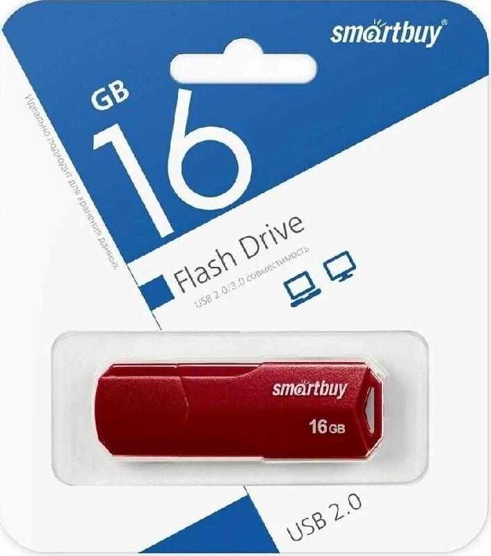 Флешка Smartbuy (SB16GBCLU-BG) UFD 2.0 CLUE Burgundy 016GB