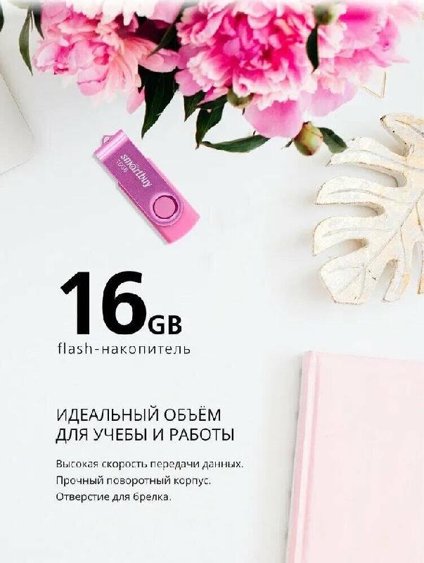 Флешка Smartbuy (SB 2TWP) UFD 2.0 Twist Pink 016GB
