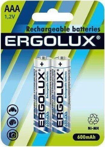 Аккумулятор Ergolux AAA-600MAH NI-MH BL-2 (NHAAA600BL2, аккумулятор,1.2В)