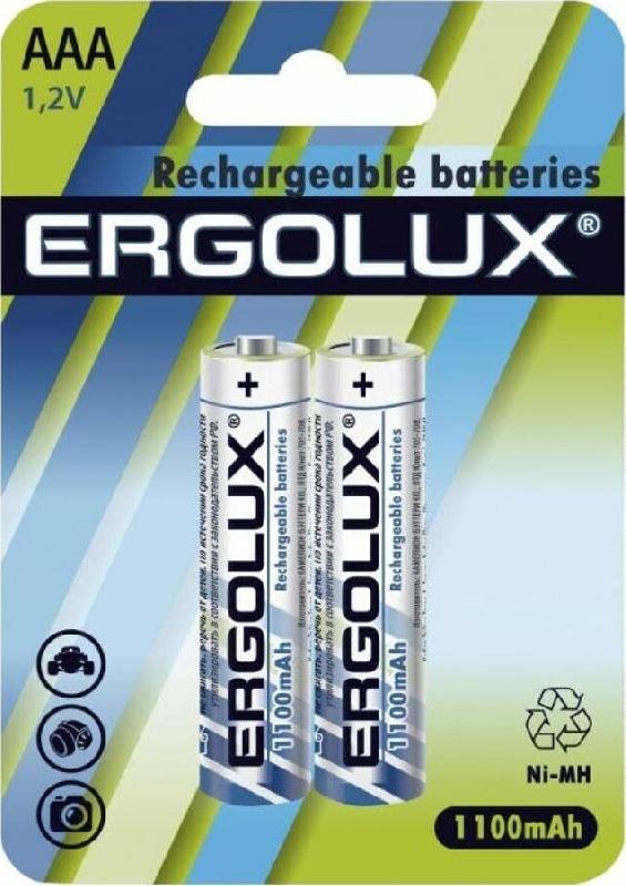 Аккумулятор Ergolux AAA-1100MAH NI-MH BL-2 (NHAAA1100BL2, аккумулятор,1.2В)