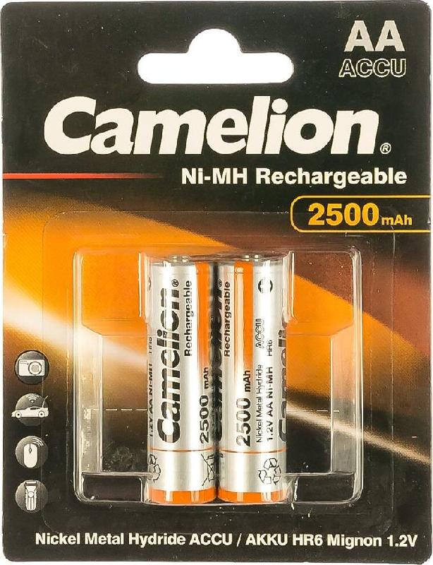 Аккумулятор Camelion AA-2500mAh Ni-Mh BL-2 (NH-AA2500BP2, аккумулятор,1.2В)