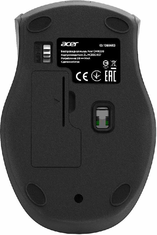 Мышь Acer Мышь OMR030 черный оптическая ( ) ( )