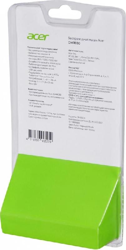 Мышь Acer Мышь OMR030 черный оптическая ( ) ( )