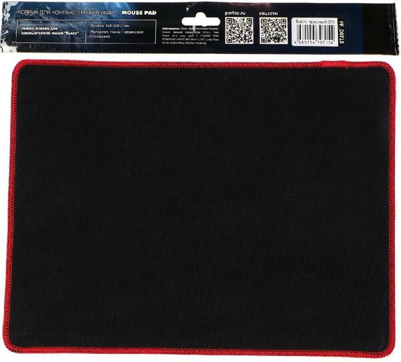 Мышь Perfeo Коврик для компьютерной мыши "Black" "Красный"