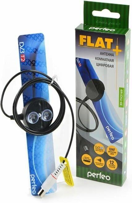 Антенна Perfeo телевизионная комнатная (PF_4503) FLAT+ активная (BAS-5111)