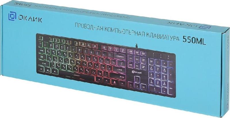 Клавиатура Оклик 550ML белый slim LED