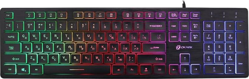 Клавиатура Оклик 550ML белый slim LED