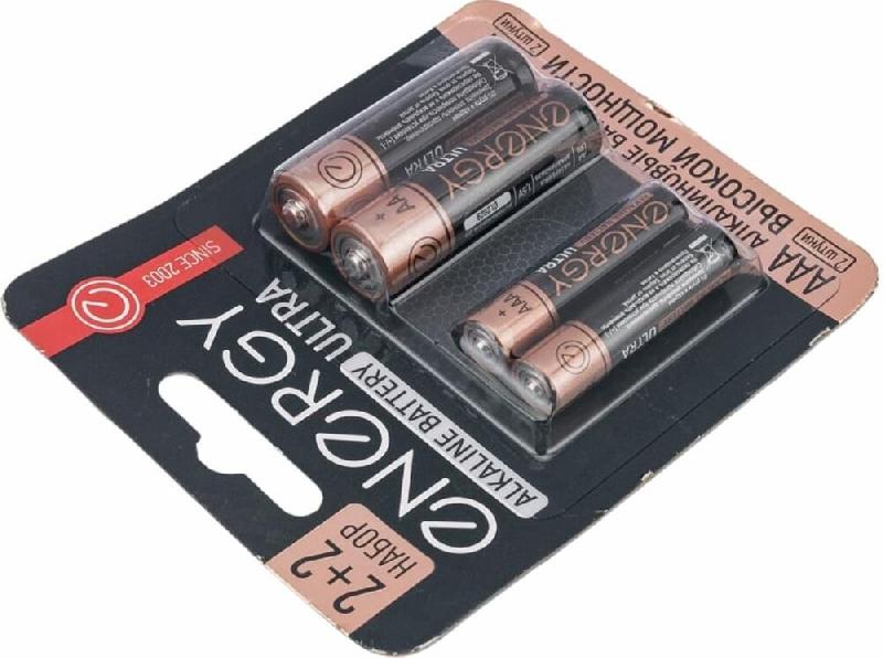 Батарейка Energy алкалиновая ENERGY Ultra LR6+LR03/4B (АА+ААА) 104981