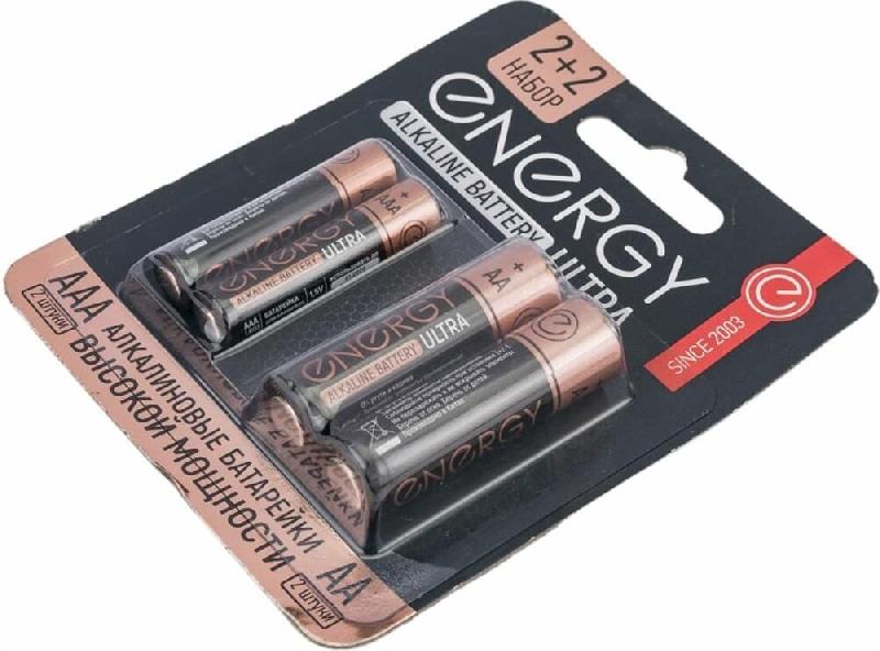 Батарейка Energy алкалиновая ENERGY Ultra LR6+LR03/4B (АА+ААА) 104981