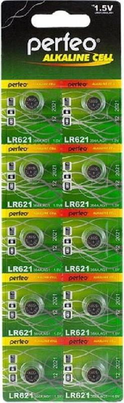Батарейка Perfeo LR621-10BL ALKALINE CELL 364A AG1 (10)