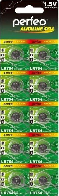 Батарейка Perfeo LR754-10BL ALKALINE CELL 393A AG5 (10)