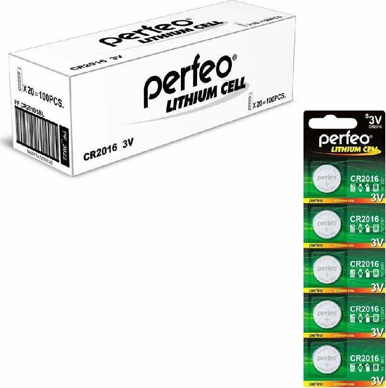 Батарейка Perfeo CR2016-5BL LITHIUM