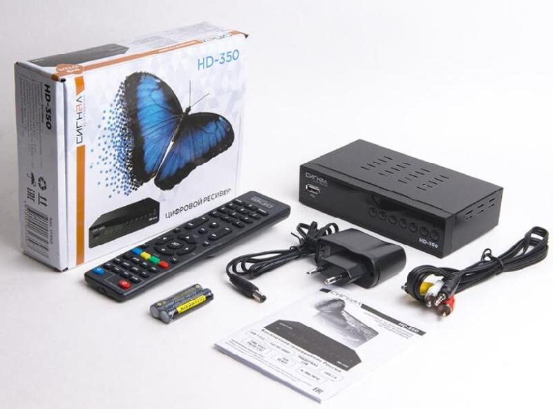 Кабель Сигнал Ресивер эфирный цифровой DVB-T2/C HD HD-350 металл дисплей DOLBY DIGITAL HEVC Electronics