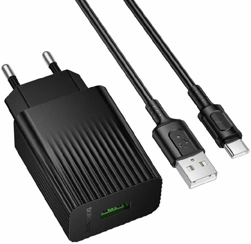 Зарядка Borofone Зарядка Borofone BAS72A 1USB 3.0A QC3.0 18W Black