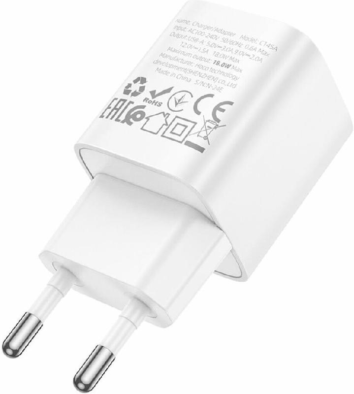 Зарядка Hoco Зарядка Hoco C145A 1USB 3.0A QC3.0 18W White