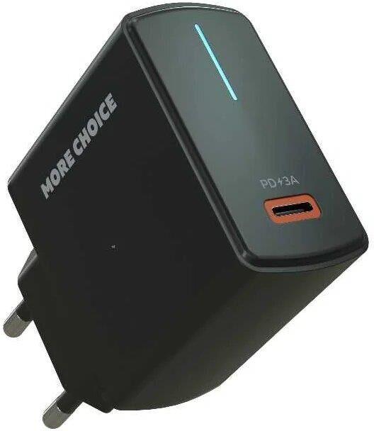 Зарядка More choice Зарядка More choice NC60 1USB-C 3.0A PD 20W быстрая зарядка Black