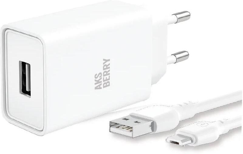Зарядка Aksberry Зарядка Aksberry T40 1USB 24A + MicroUSB (белый)