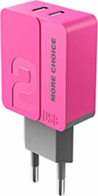 Зарядка More choice Зарядка More choice NC46i СЗУ 2USB 2.4A для 8-pin - 1м Pink