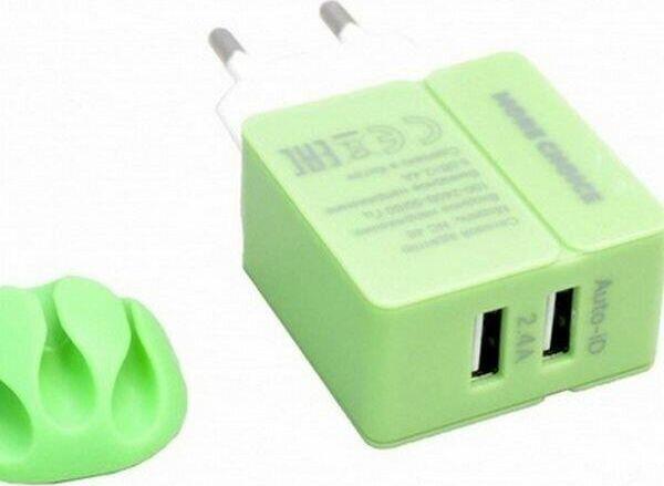Зарядка More choice Зарядка More choice NC46i 2USB 2.4A для 8-pin - 1м Green