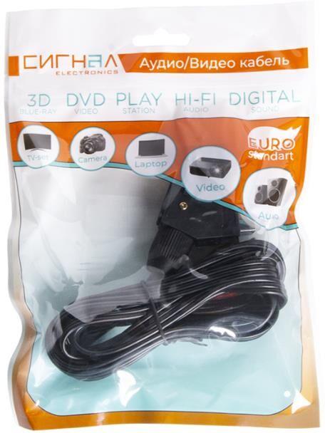 Кабель Сигнал (6931) шнур Ск-3RCA (шт/шт) с переключателем