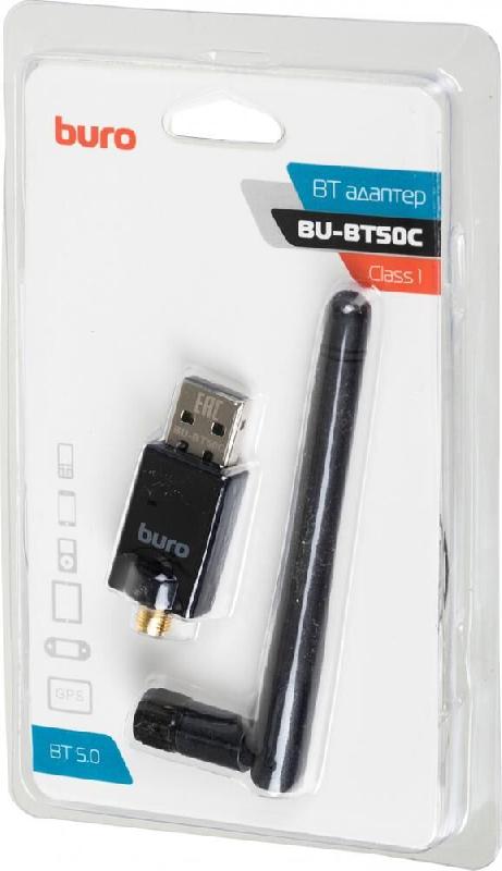 Bluetooth-адаптер Buro Bluetooth-адаптер Buro USB BU-BT50C BT5.0+EDR class 1 100м черный