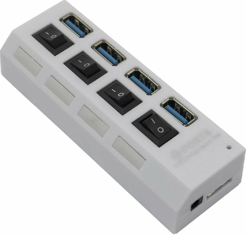 USB-хаб Smartbuy хаб + выкл., 4 порта