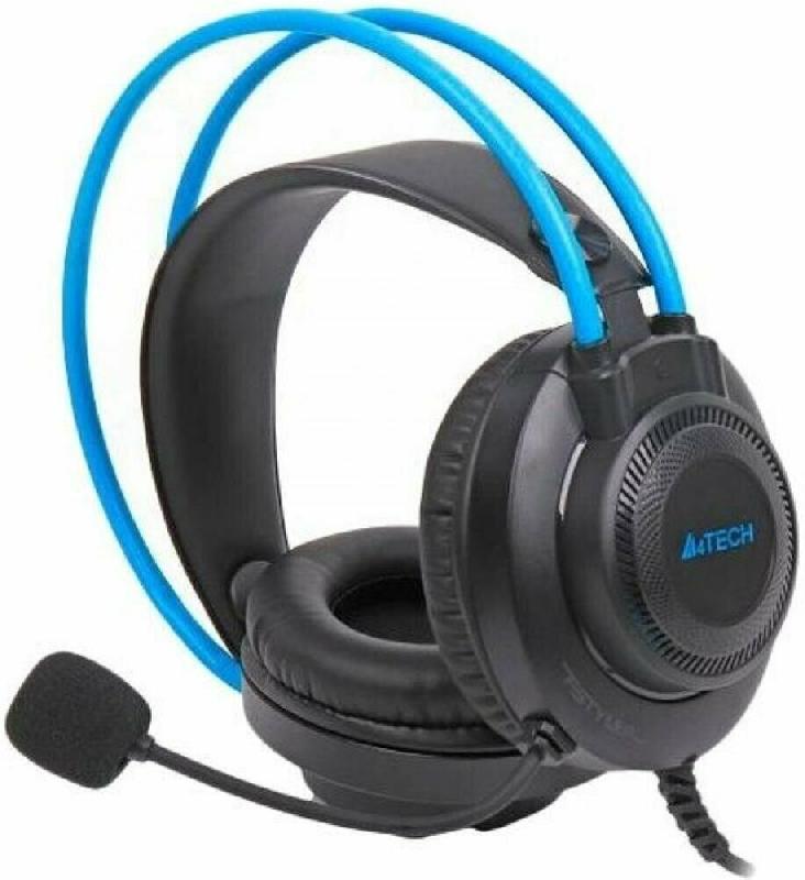 Наушники A4Tech Fstyler FH200U серый/синий 2м накладные USB оголовье (FH200U ) серый