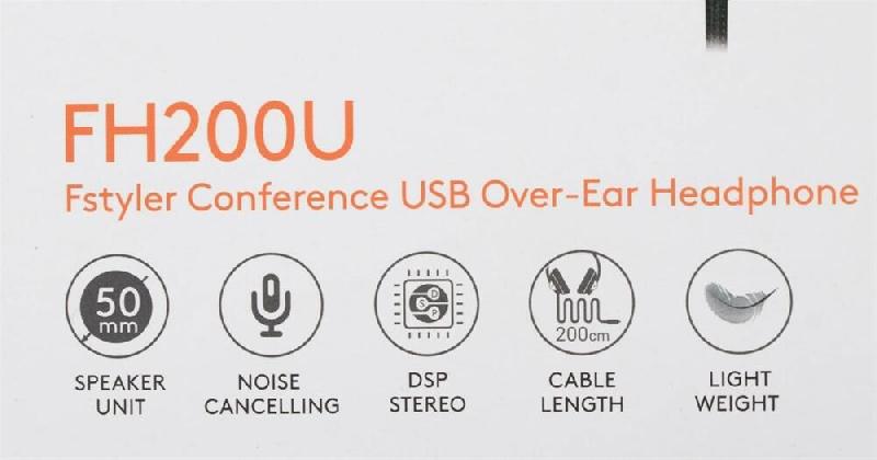 Наушники A4Tech Fstyler FH200U серый/синий 2м накладные USB оголовье (FH200U ) серый