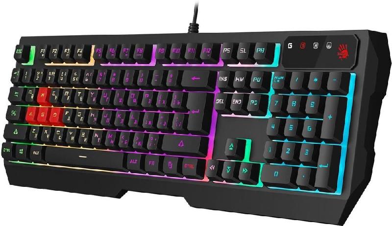 Клавиатура A4Tech Клавиатура Bloody B140N черный for gamer LED (подставка для запястий)