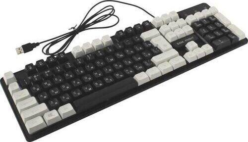 Клавиатура Defender игровая клавиатура Dark Knight GK-077 RU,черн-бел