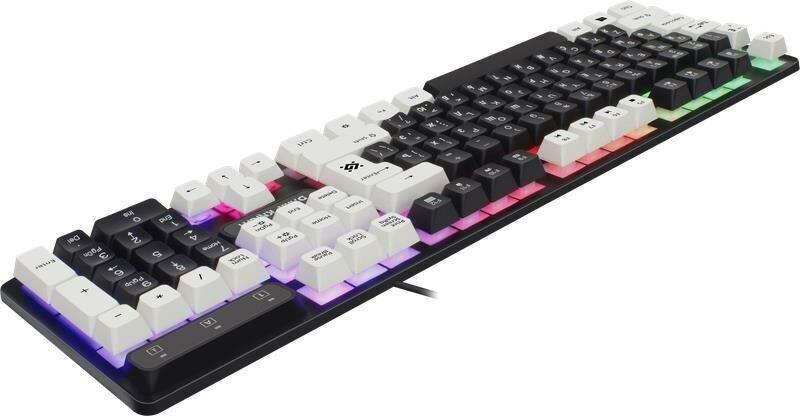 Клавиатура Defender игровая клавиатура Dark Knight GK-077 RU,черн-бел