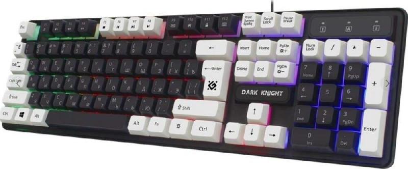 Клавиатура Defender игровая клавиатура Dark Knight GK-077 RU,черн-бел