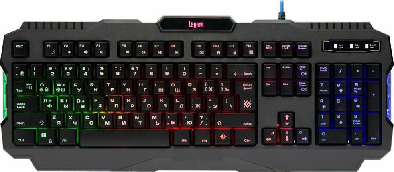 Клавиатура Defender Геймерская клавиатура Legion GK-010DL RU,RGB подсветка,19 Anti-Ghost