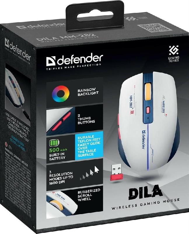 Мышь Defender Dila MM-282 белый+синий