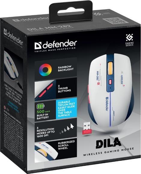 Мышь Defender Dila MM-282 белый+синий
