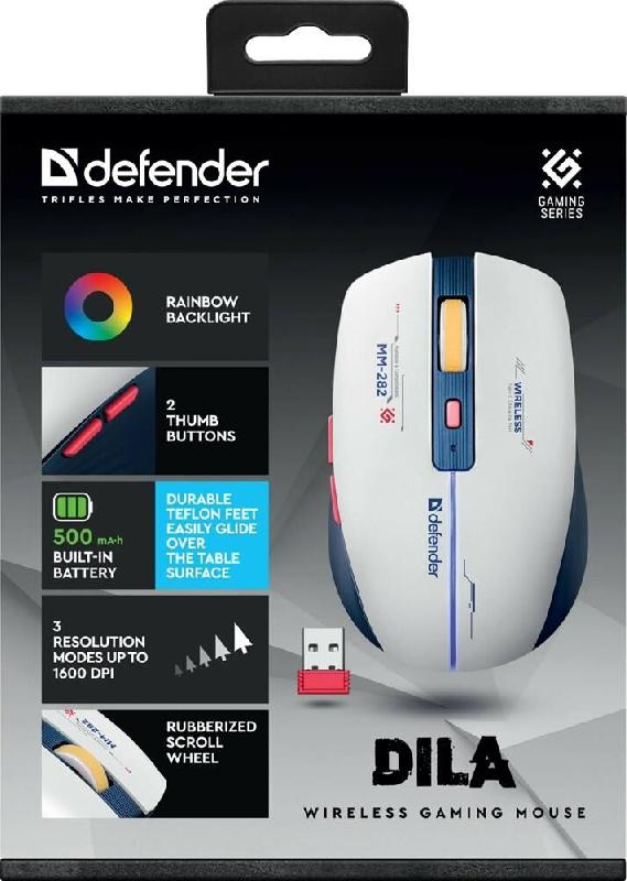 Мышь Defender Dila MM-282 белый+синий