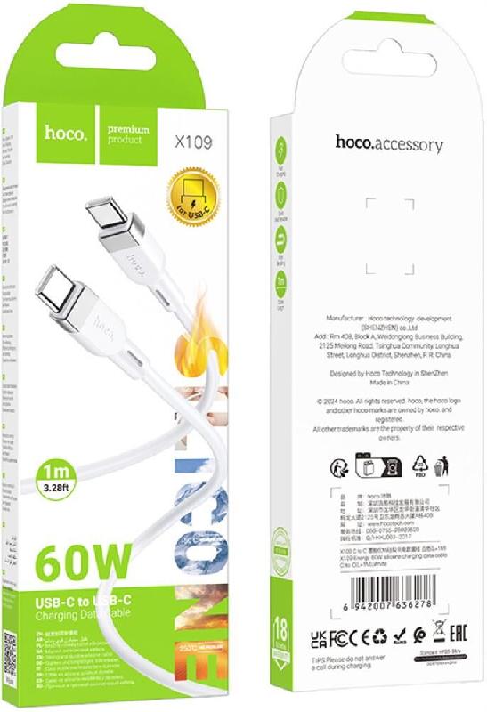 Кабель HOCO X109 USB 60W для Type-C Type-C