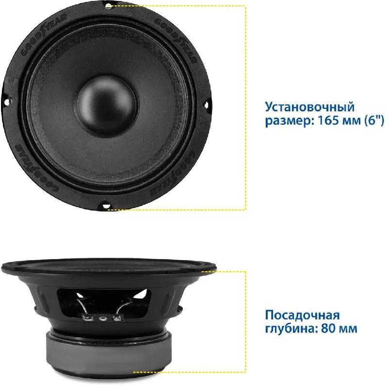 Автоакустика Goodyear GY-M-165 эстрадная к-т 2шт (GY020016)